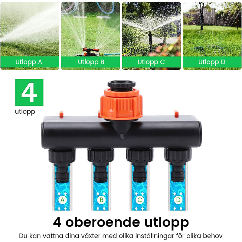 MultiWater™ - Allows you to connect 4 hoses to one connection!
