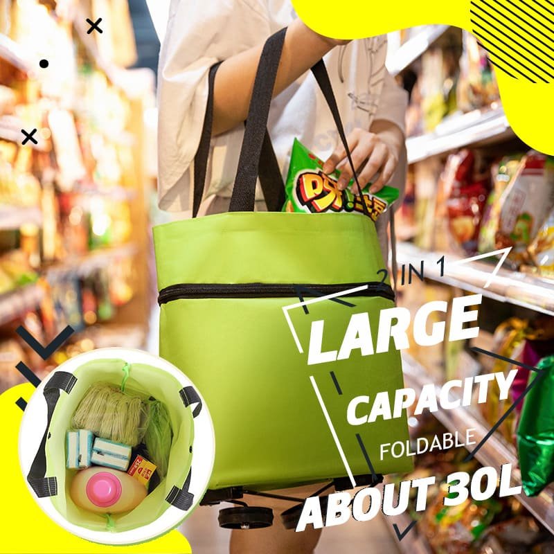 ShoppingCart™ - 2 in 1 foldable shopping trolley carrier bag
