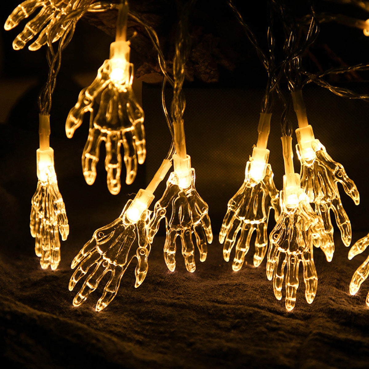 | Starbones™ Solar LED Halloween Skeleton Hand Lamp String