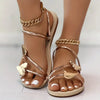 Sandeart Heart Flat Slide Sandals for Women