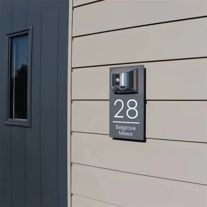 GlowHome™ - Personalized modern solar door plaque
