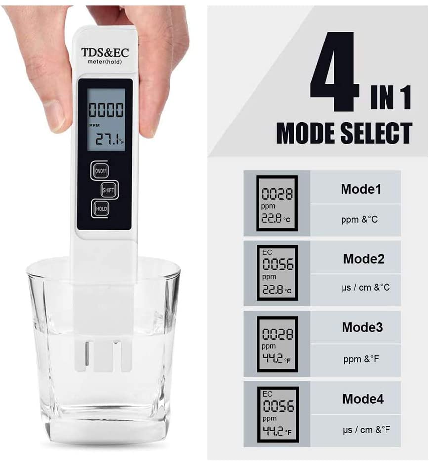 TDS, EC, and Temperature Digital Water Tester
