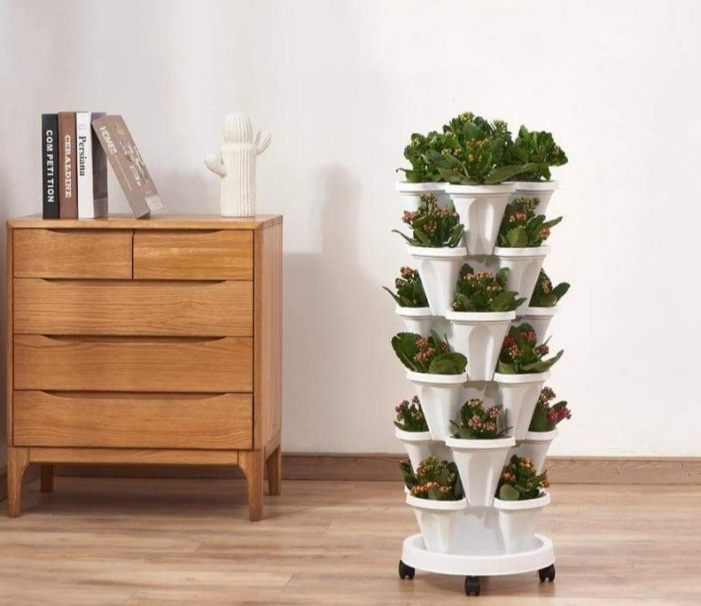 PlantSupport™ - The ultimate space-saving, vertically stackable flower tower