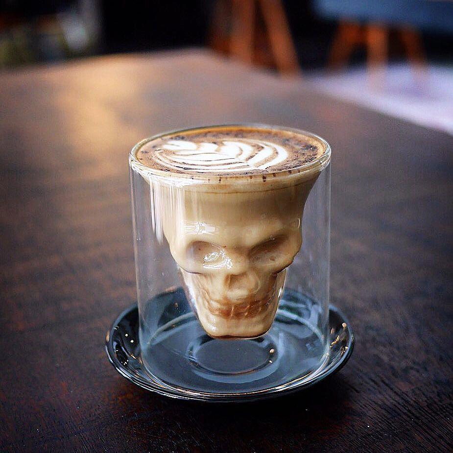 Skull double wall coffee cup