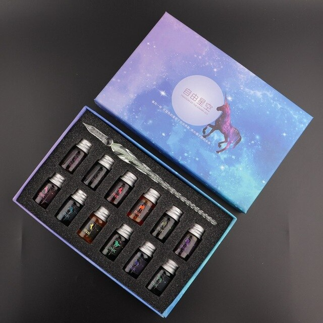 Picasso™ - Handcrafted crystal calligraphy pen and color set for magnificent artistry [last day discount]