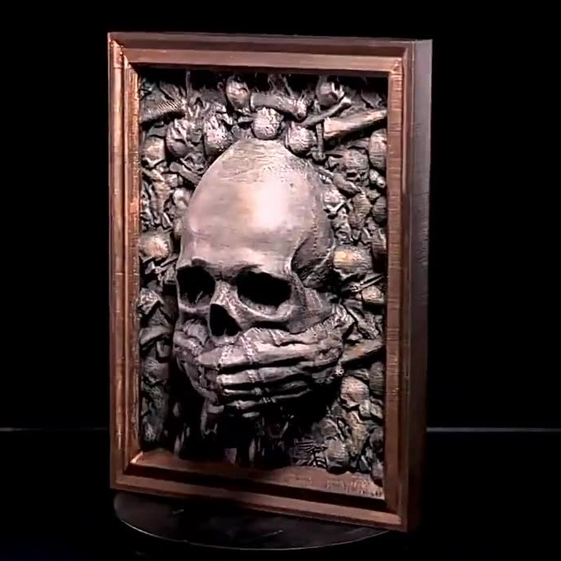 Framaskull 3D Halloween Three Wise Skulls Framed Picture