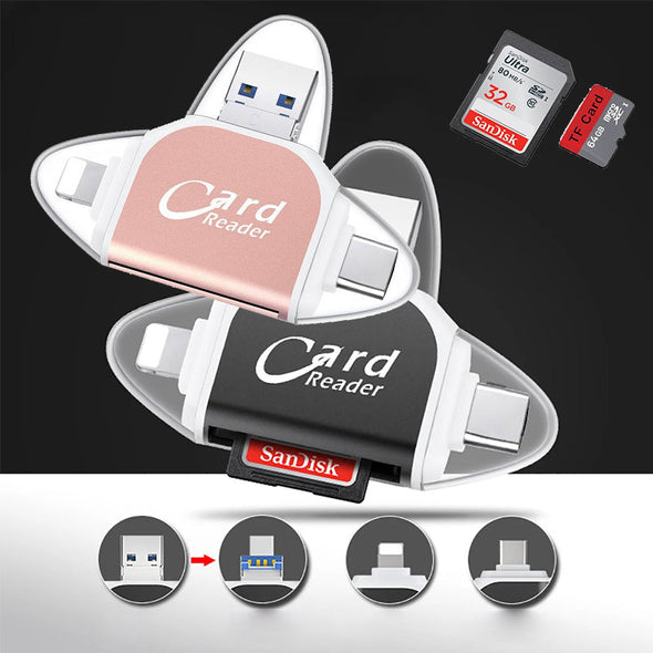 MasterSD™ - 4-in-1 SD TF Card Reader - Easy transfer of photos and videos!