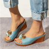 Silvia™ - Leather wedge sandals