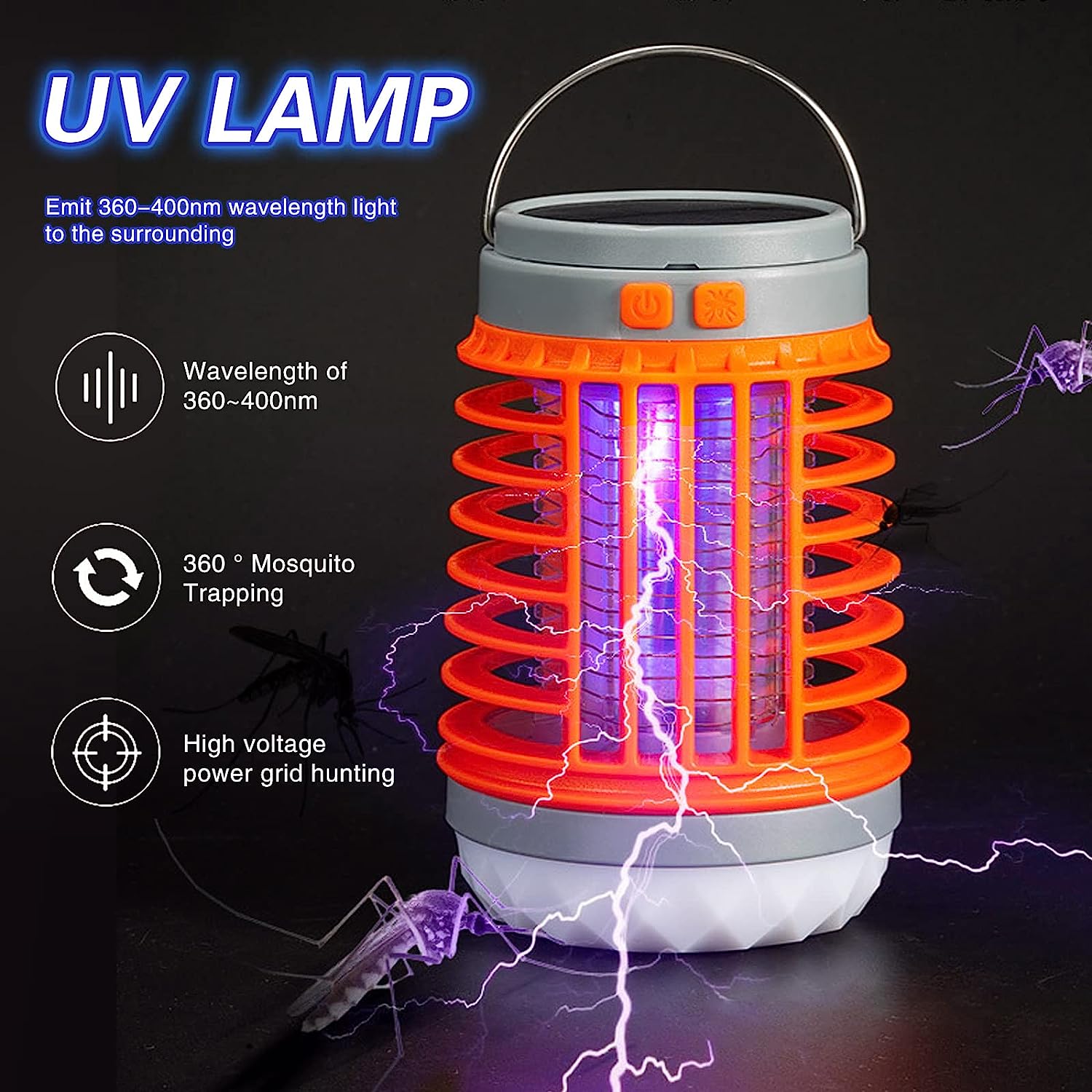 MosqKil™ - Solar Camping Mosquito Killer Lamp - No more mosquitoes and bugs!