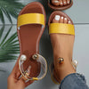 Fonio™ - Faux Pearl Metal Ankle Strap Slip On Sandals [Last Day Off]
