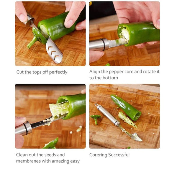 | Seedcor Steel Pepper Corer & Seed Remover