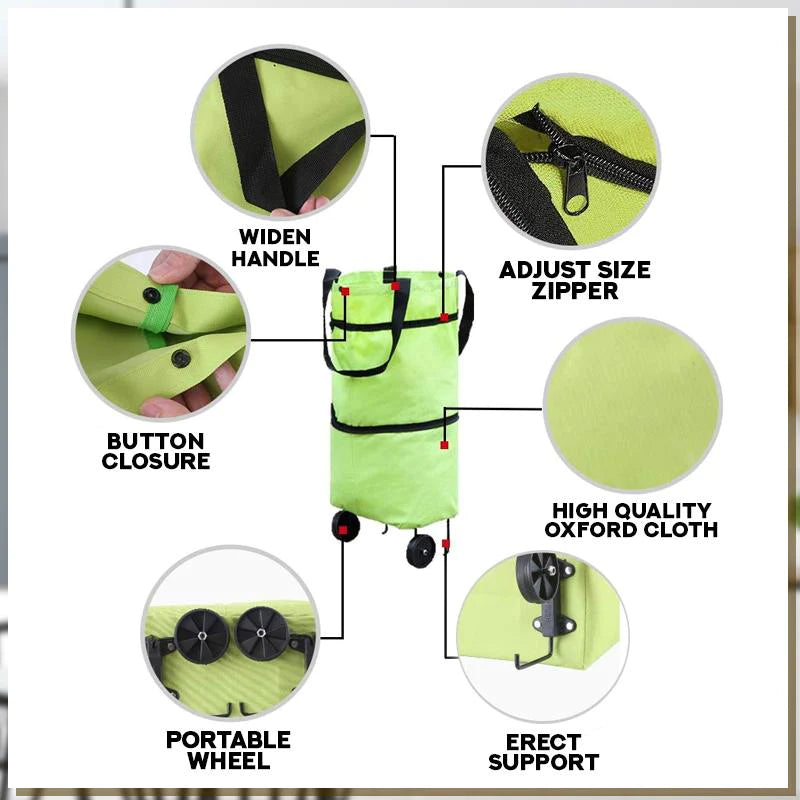 ShoppingCart™ - 2 in 1 foldable shopping trolley carrier bag