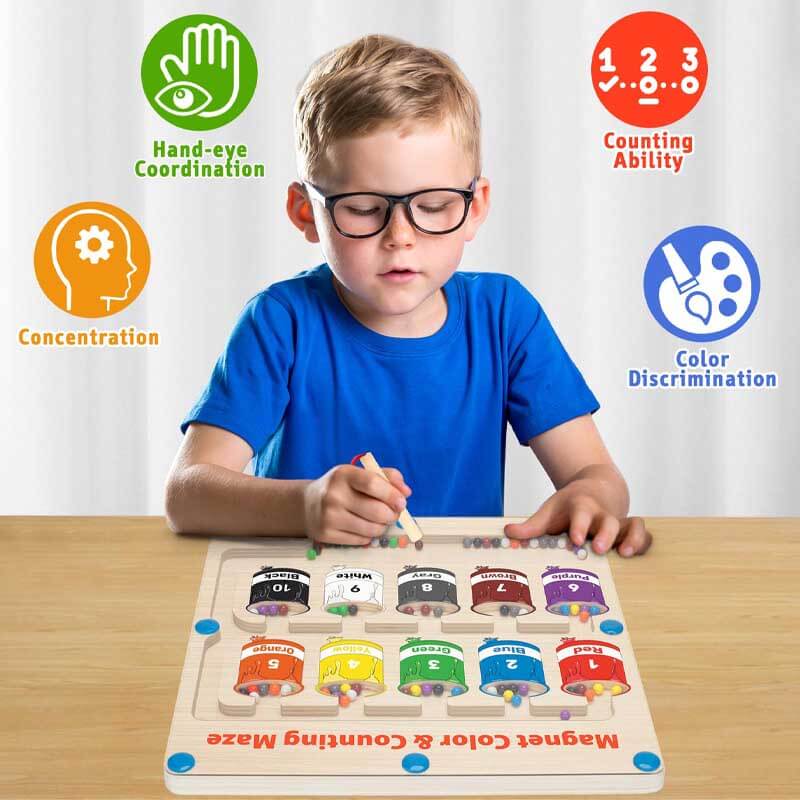 Kletshuts™ MagneticMaze - Color and Number Maze Toy