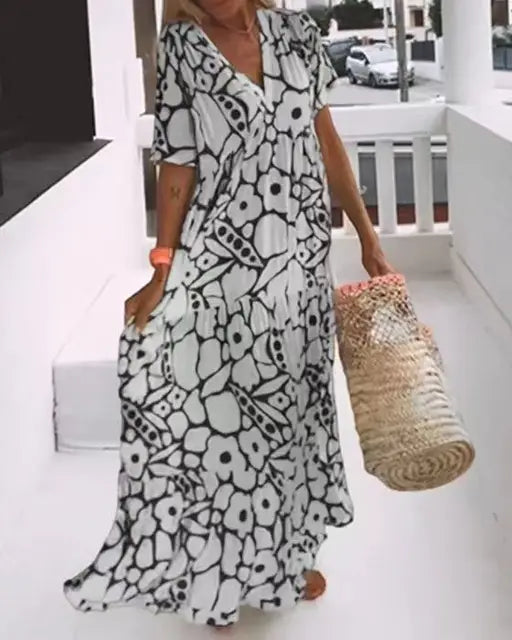 ESTHER™ - RELAXED FLOWERED SUMMER DRESS