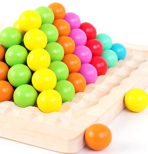 | Beadle Wooden Bead Board Game – Connect Four Style Strategy Game