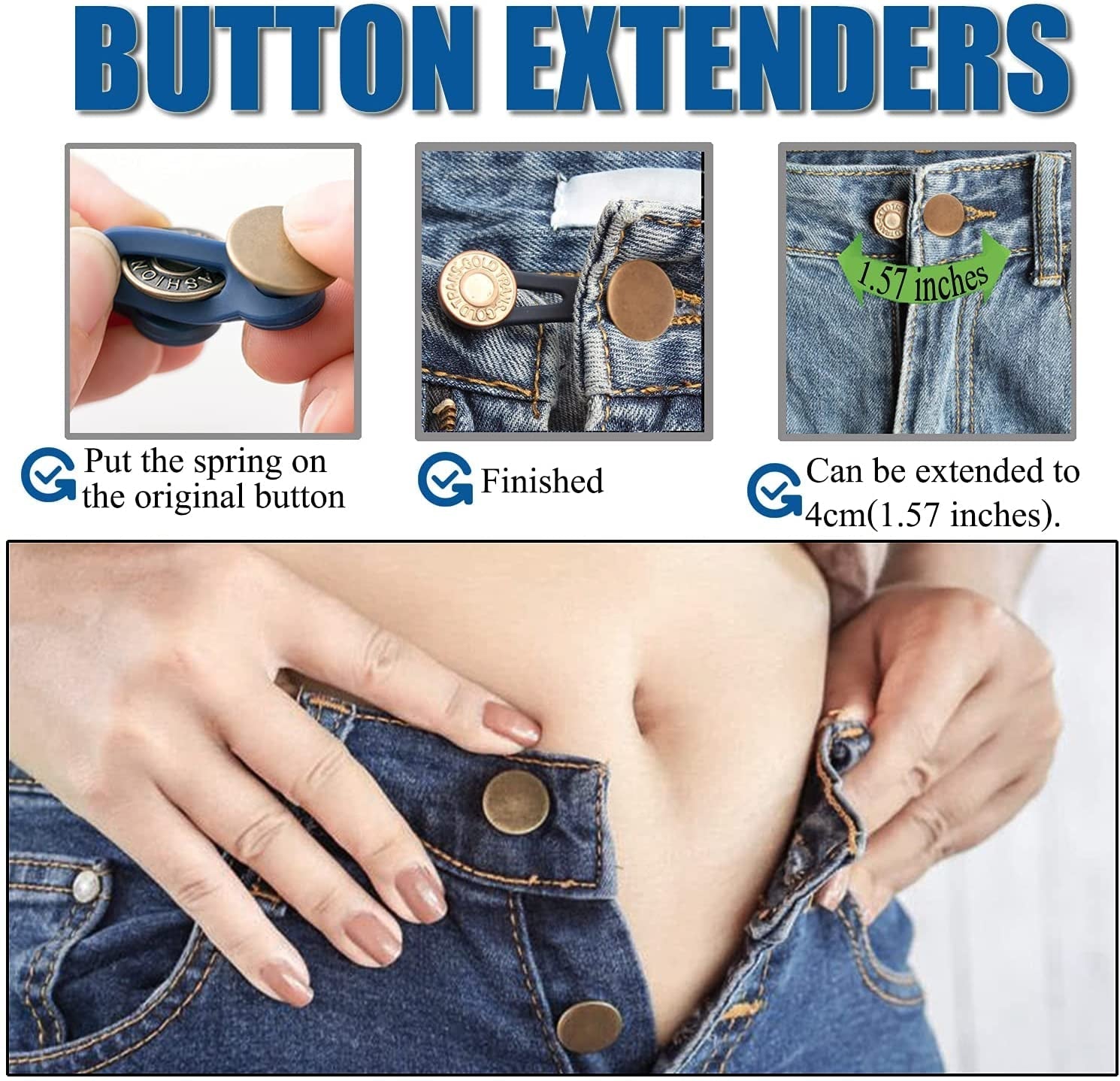 5+5 FREE | Jeans Buttons™ - Give tight pants a second chance!