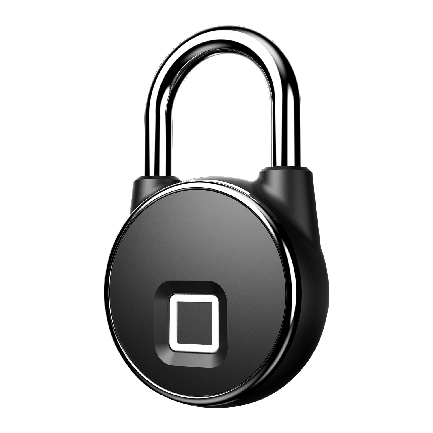 Black anti-theft smart fingerprint padlock