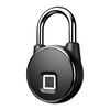Black anti-theft smart fingerprint padlock