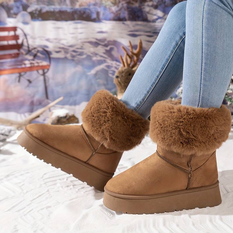 Pluschie - Plush snow ankle boots for ladies