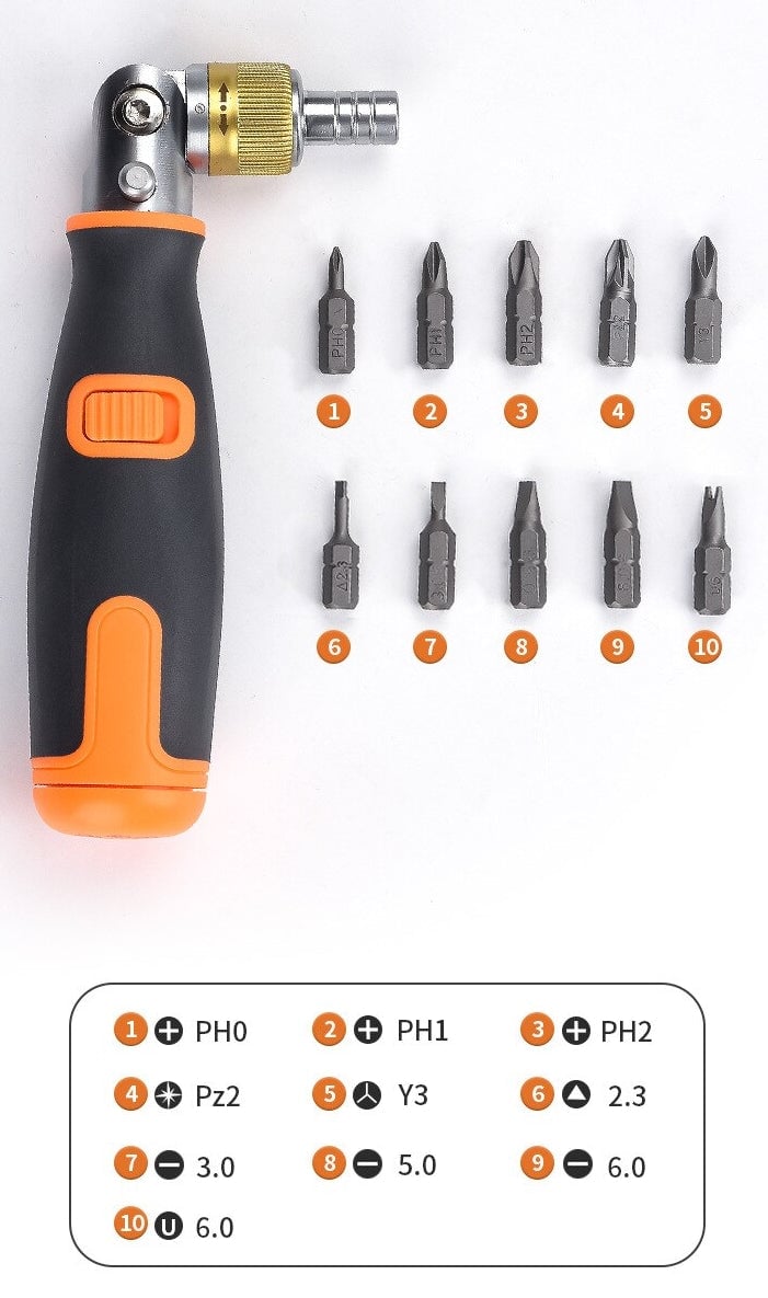Dyndrive 10-in-1 Multi-Angle Ratchet Screwdriver