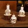 | Skullight 3pc Halloween Skull Candle Holder Set