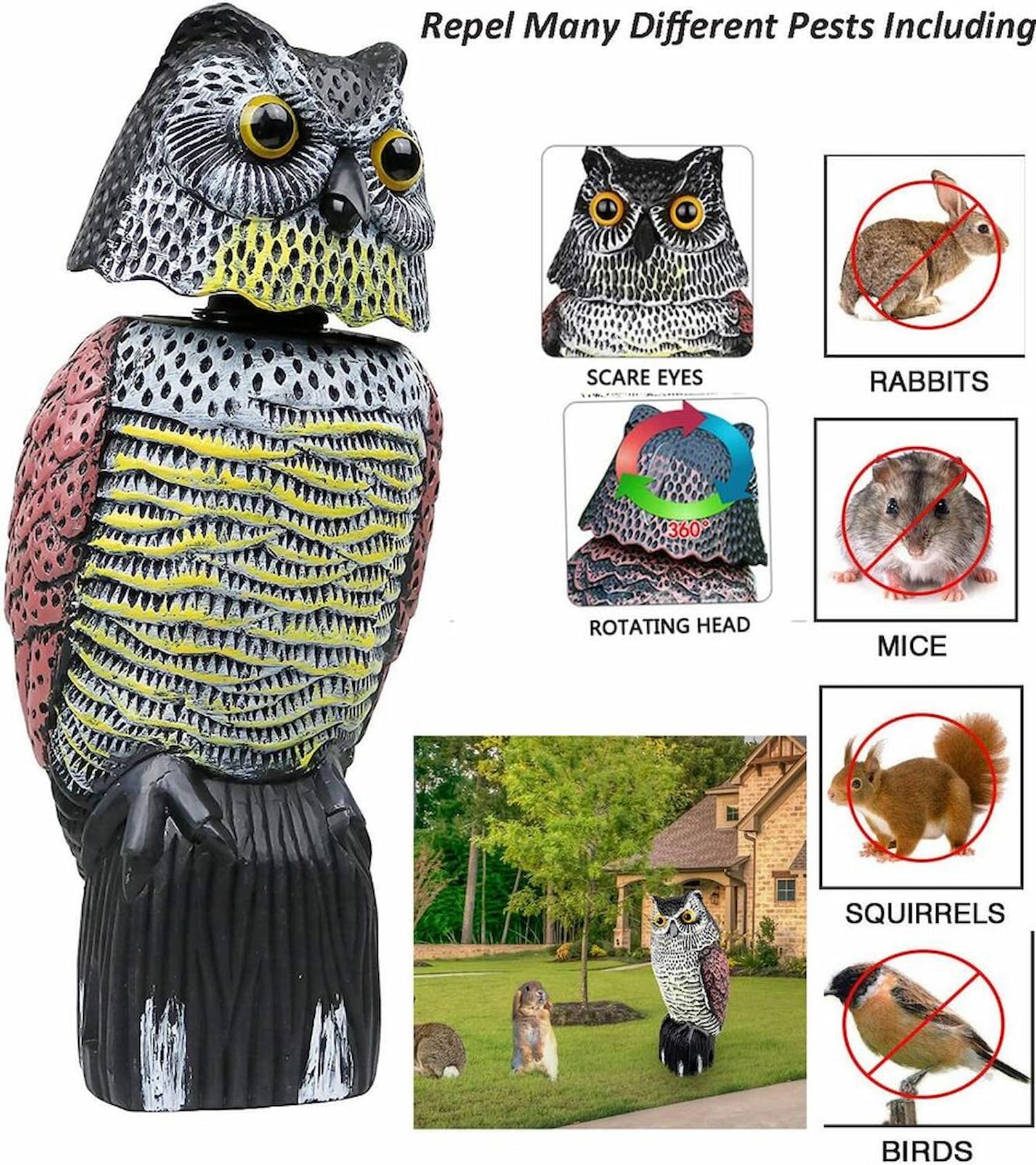 ScareOwl™ - Owl lure with rotating head - The owl with rotating head keeps watch!