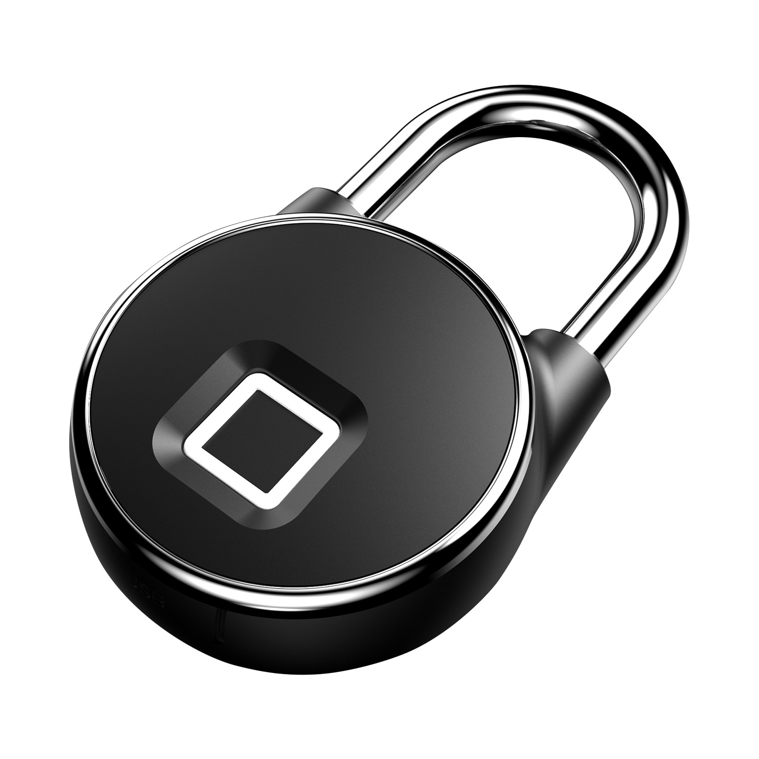 Black anti-theft smart fingerprint padlock