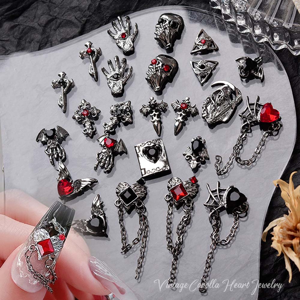 Gothastic 3D Gothic Halloween Nail Charms – Pack of 10