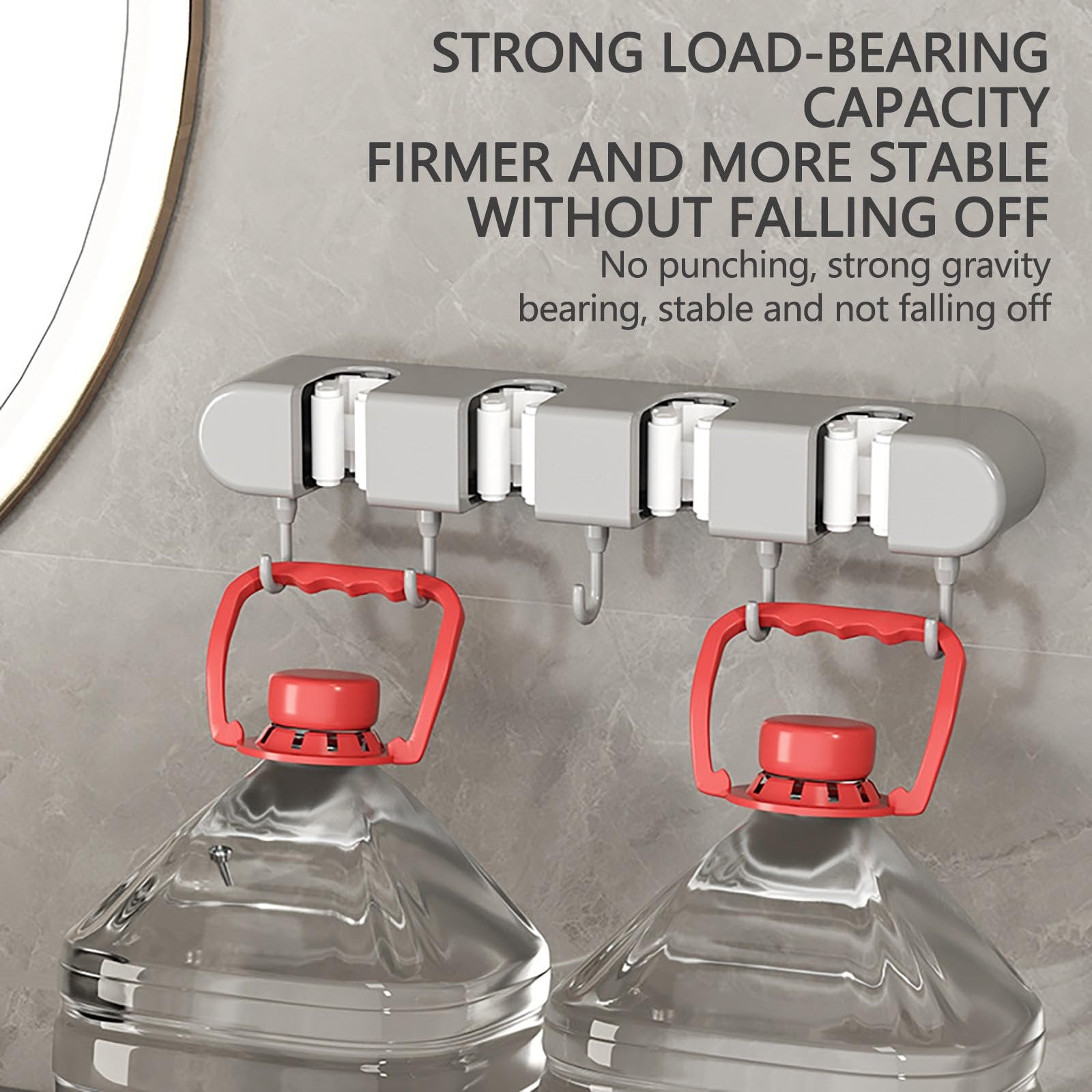Hangarmop Mounted Mop Holder with Hooks