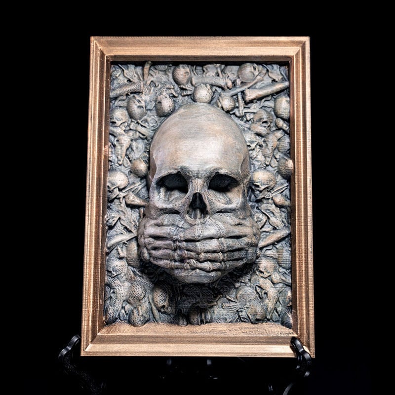 Framaskull 3D Halloween Three Wise Skulls Framed Picture