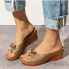 Silvia™ - Leather wedge sandals