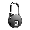 Black anti-theft smart fingerprint padlock