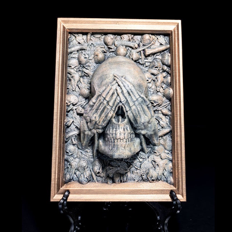 Framaskull 3D Halloween Three Wise Skulls Framed Picture