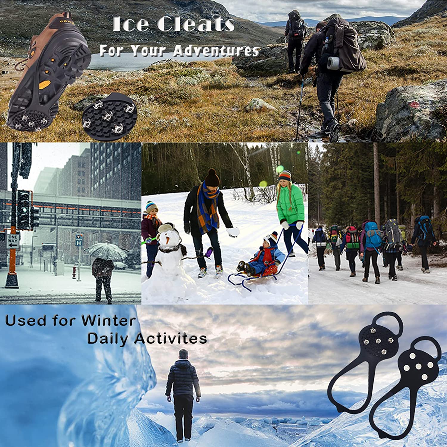 Snowgrip™ - Universal Gripper Spikes Anti-Slip Shoe Grips