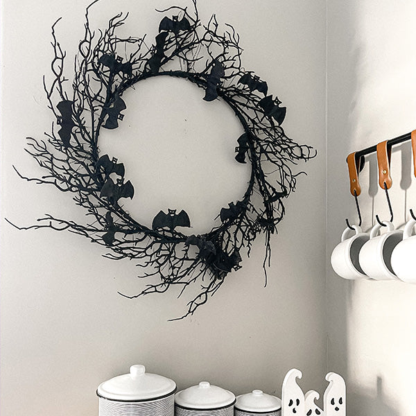 | Haunlit™ Halloween Wreath With Red LED Lights