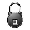 Black anti-theft smart fingerprint padlock