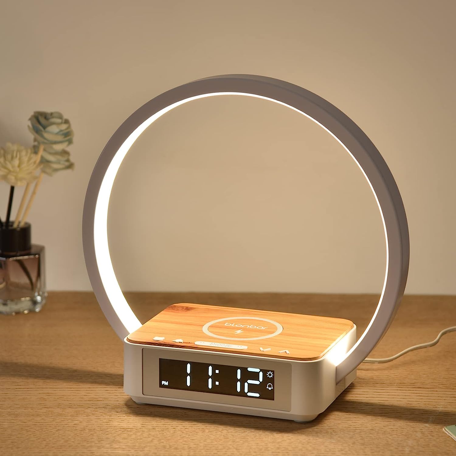 GlowCharge™ - LED Wireless Cell Phone Charger Desk Lamps With Alarm Clock