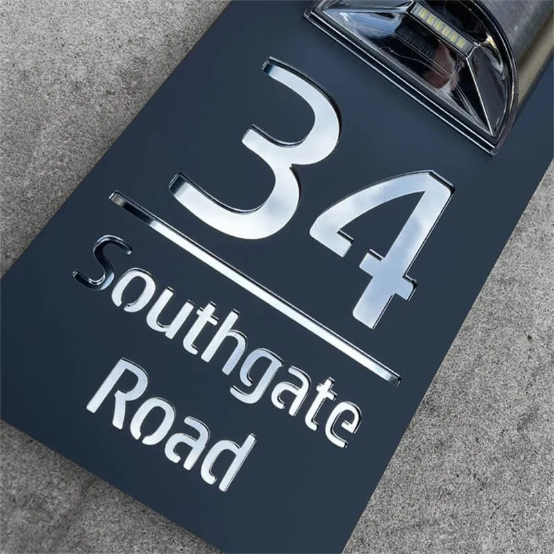 GlowHome™ - Personalized modern solar door plaque