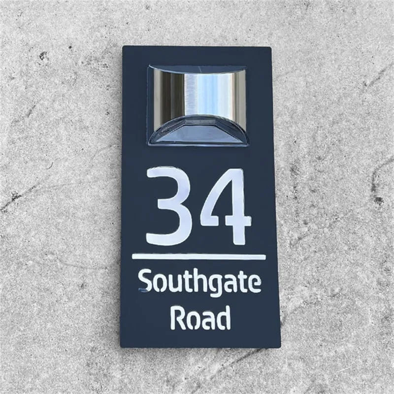 GlowHome™ - Personalized modern solar door plaque
