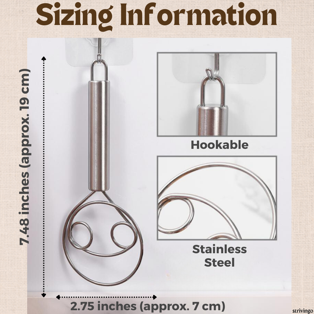 | Wiskel Stainless Steel Dutch Dough Whisk
