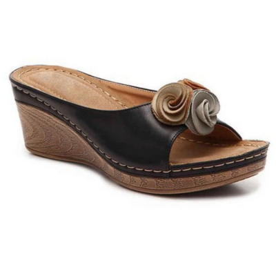 Silvia™ - Leather wedge sandals