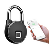 Black anti-theft smart fingerprint padlock