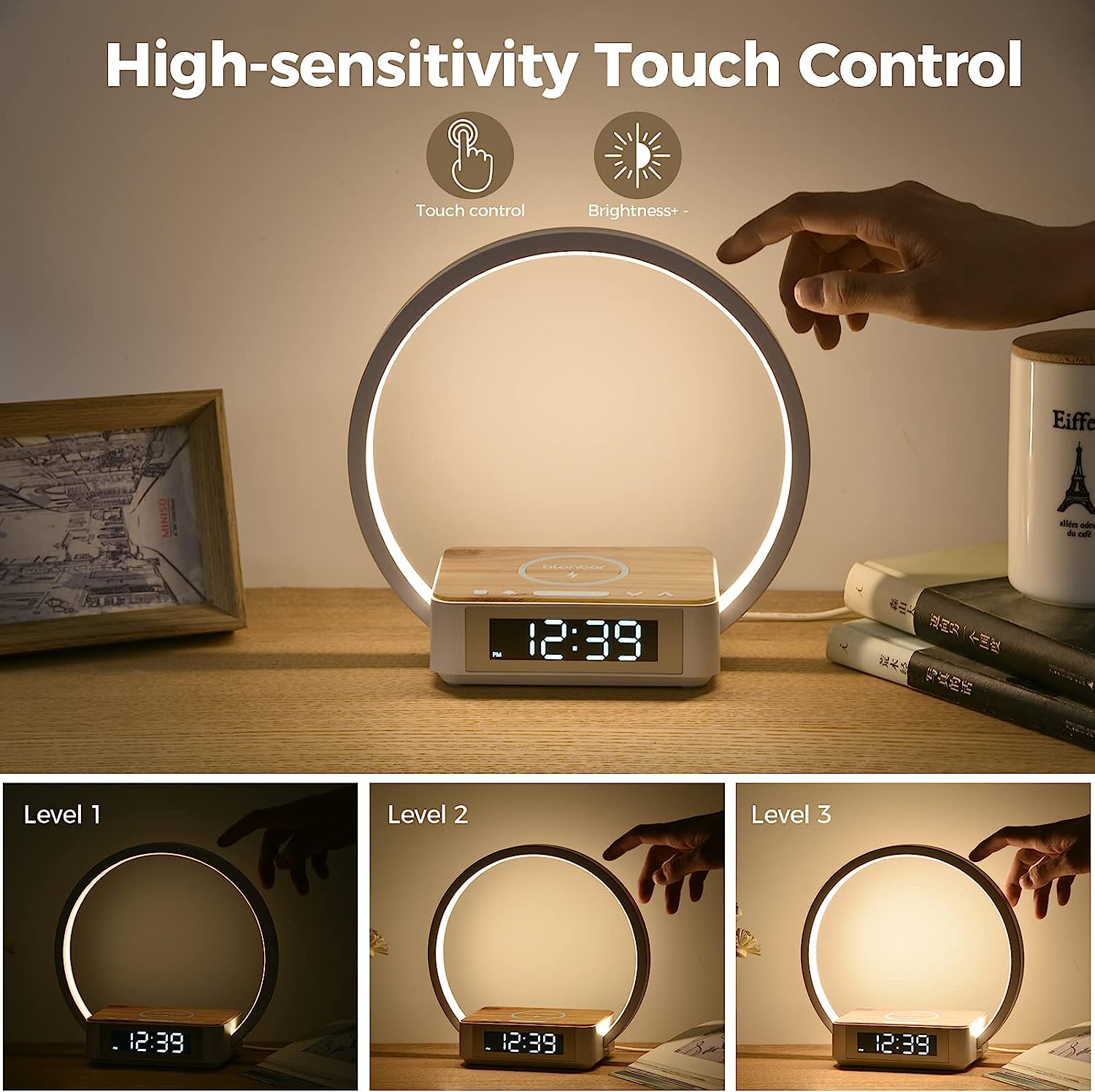 GlowCharge™ - LED Wireless Cell Phone Charger Desk Lamps With Alarm Clock
