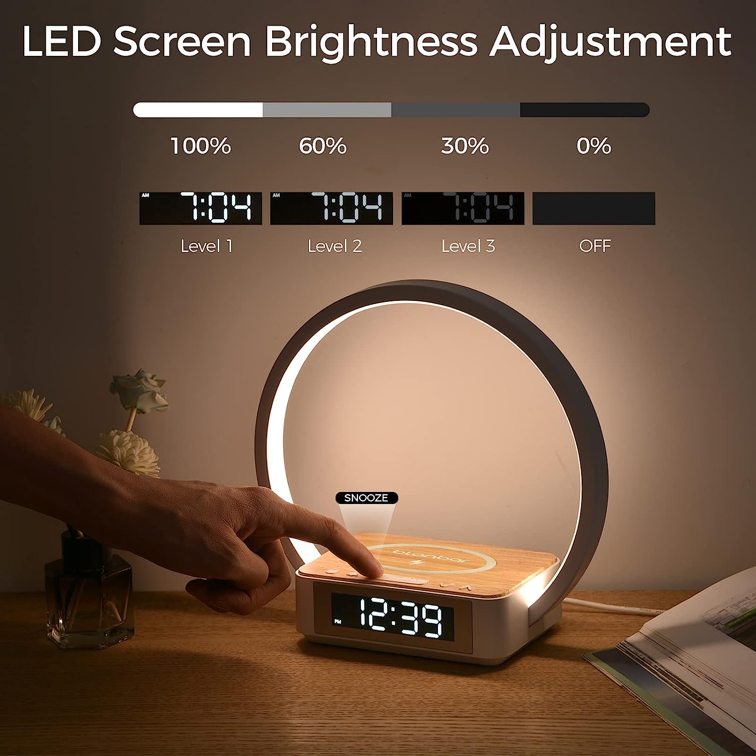 GlowCharge™ - LED Wireless Cell Phone Charger Desk Lamps With Alarm Clock