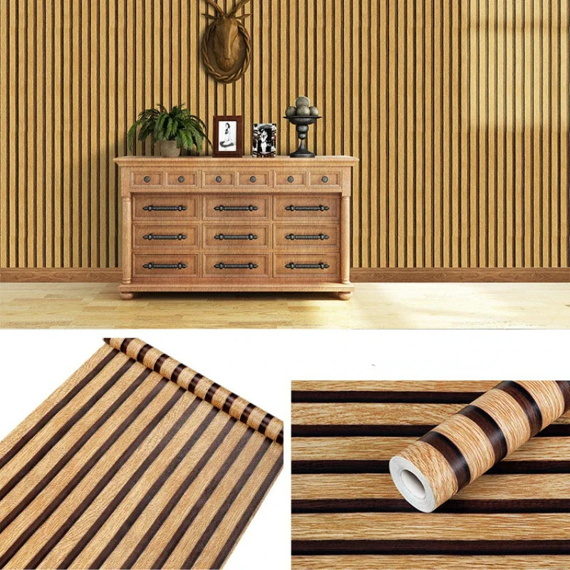 RetroWallpaper™ - 3D Effect Oak Wood Wallpaper - Give your walls a retro touch!