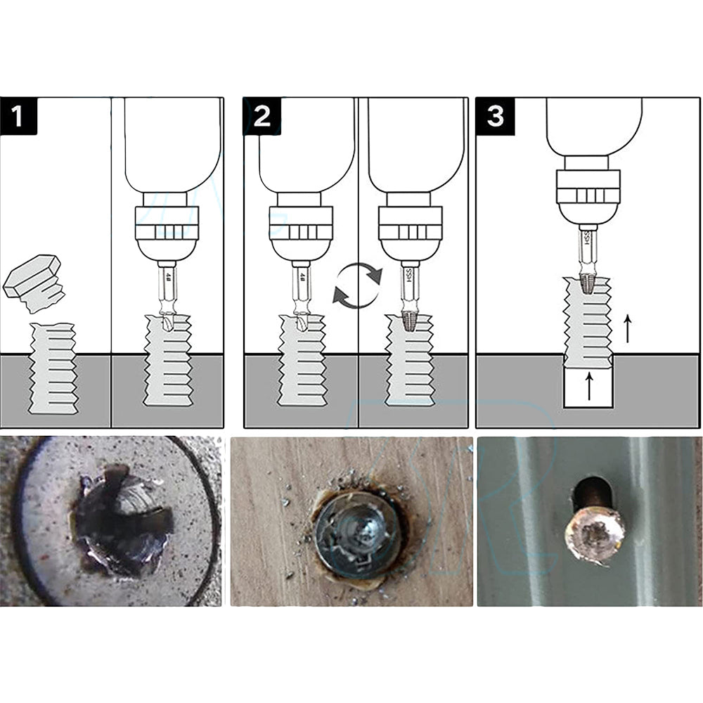 6pcs Damaged Screw Extractor Drill Bits