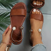 Fonio™ - Faux Pearl Metal Ankle Strap Slip On Sandals [Last Day Off]