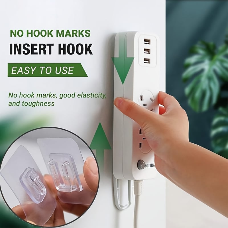 Arkhook Transparent Double-sided Adhesive Wall Hooks Set of 20 Pairs