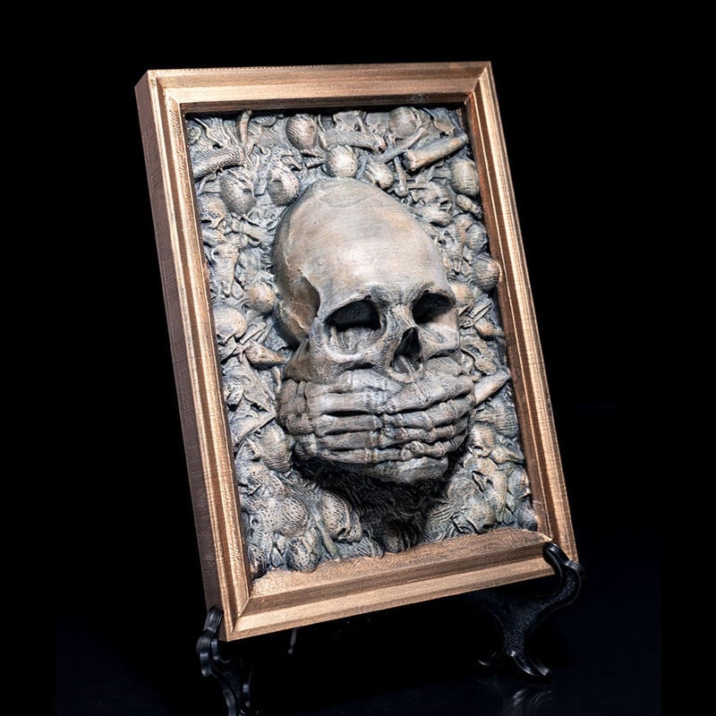Framaskull 3D Halloween Three Wise Skulls Framed Picture