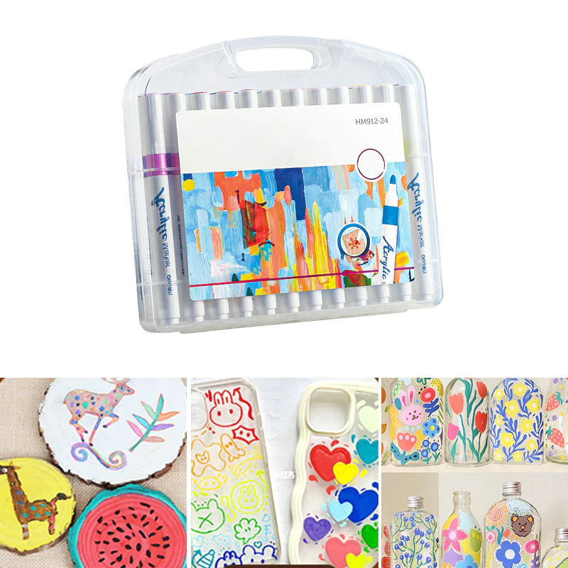 AcrylicMaster™ - Complete acrylic marker set with 24 colors